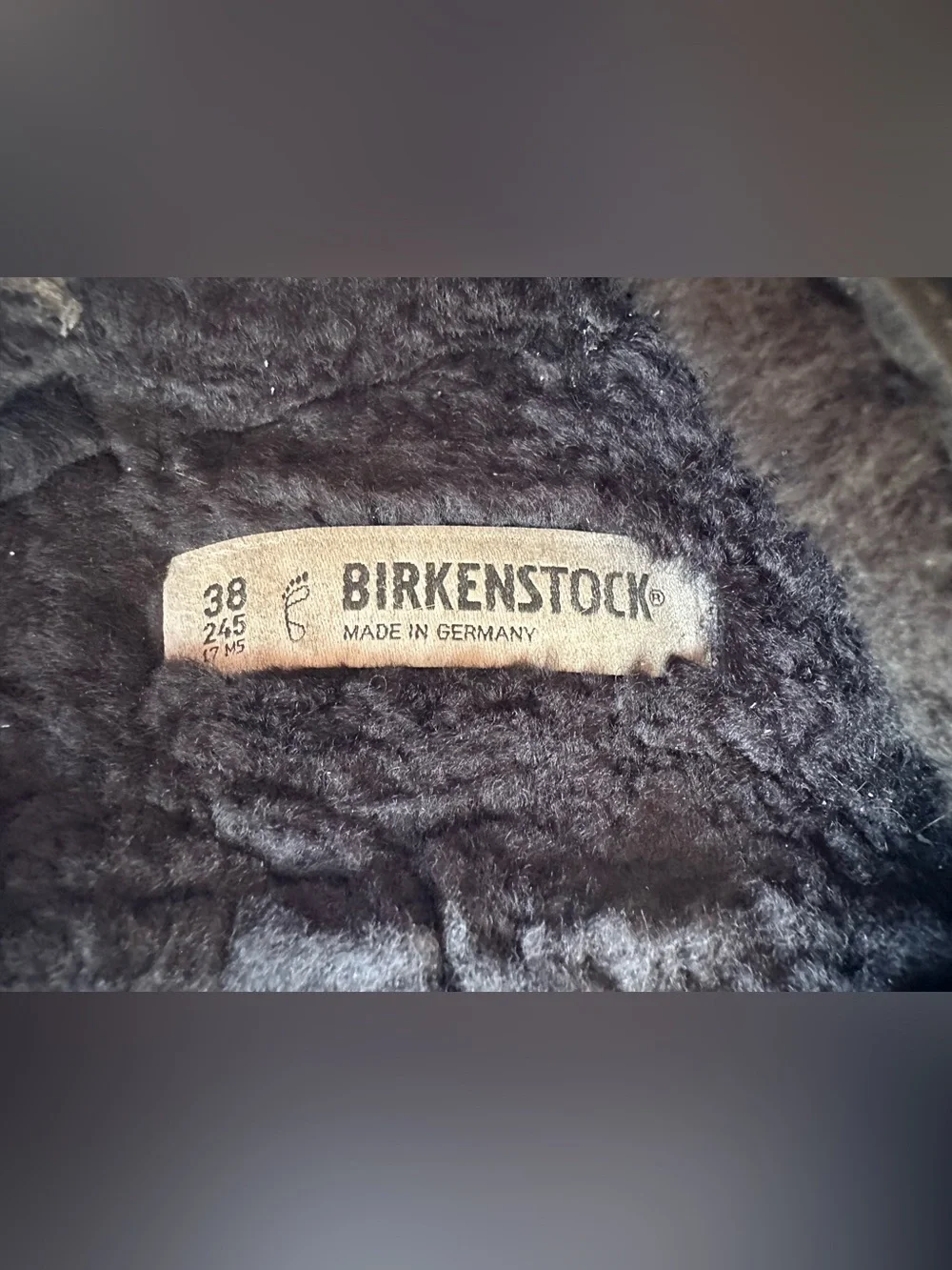 Birkenstock - Black Furry Slide Sandals with Silver Buckle